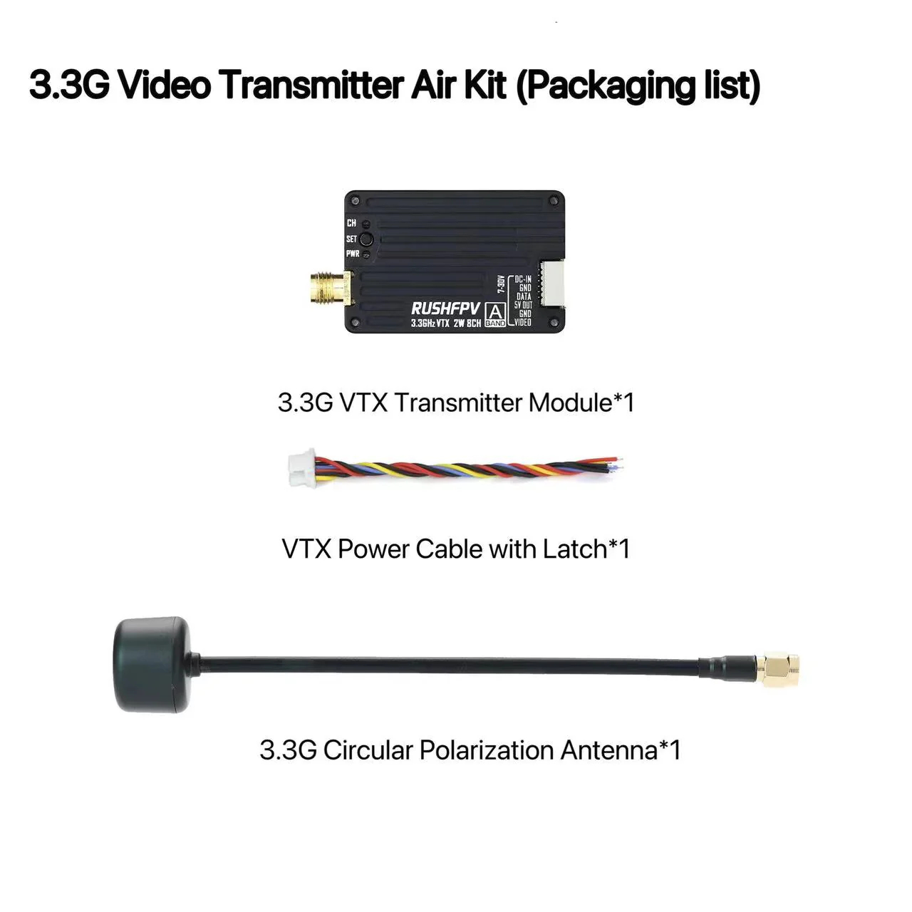 Fpv Drone Antenna - RUSHFPV 3.3G 2W VTX 송신기 FPV