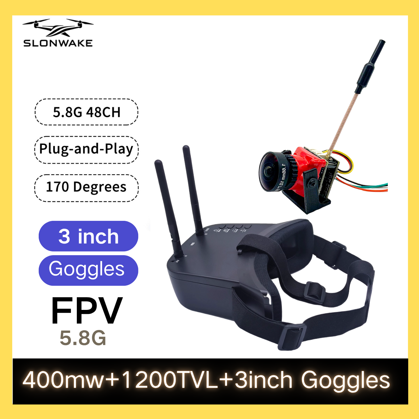 Fpv Drone Camera - SLONWAKE 5.8G 48CH FPV 400mw VTX